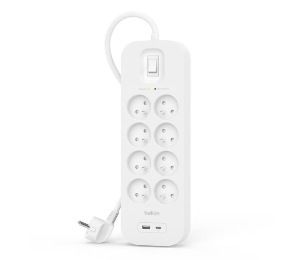 BELKIN SurgePlus 8xFR 1xUSB-A 1xUSB-C 900J 2M - 1170795 - zdjęcie